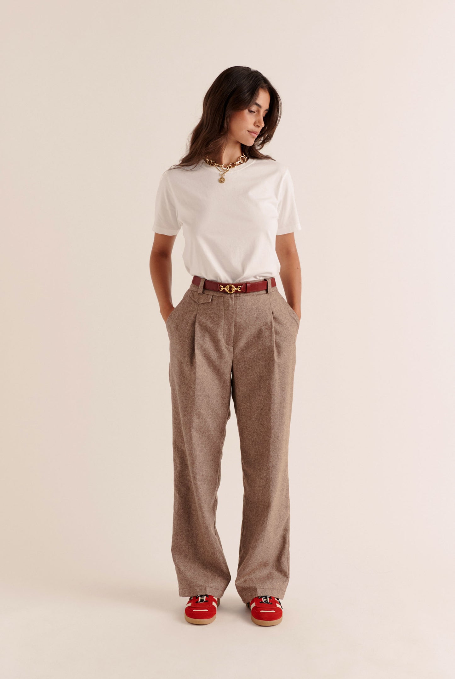 Pantalon John marron chiné