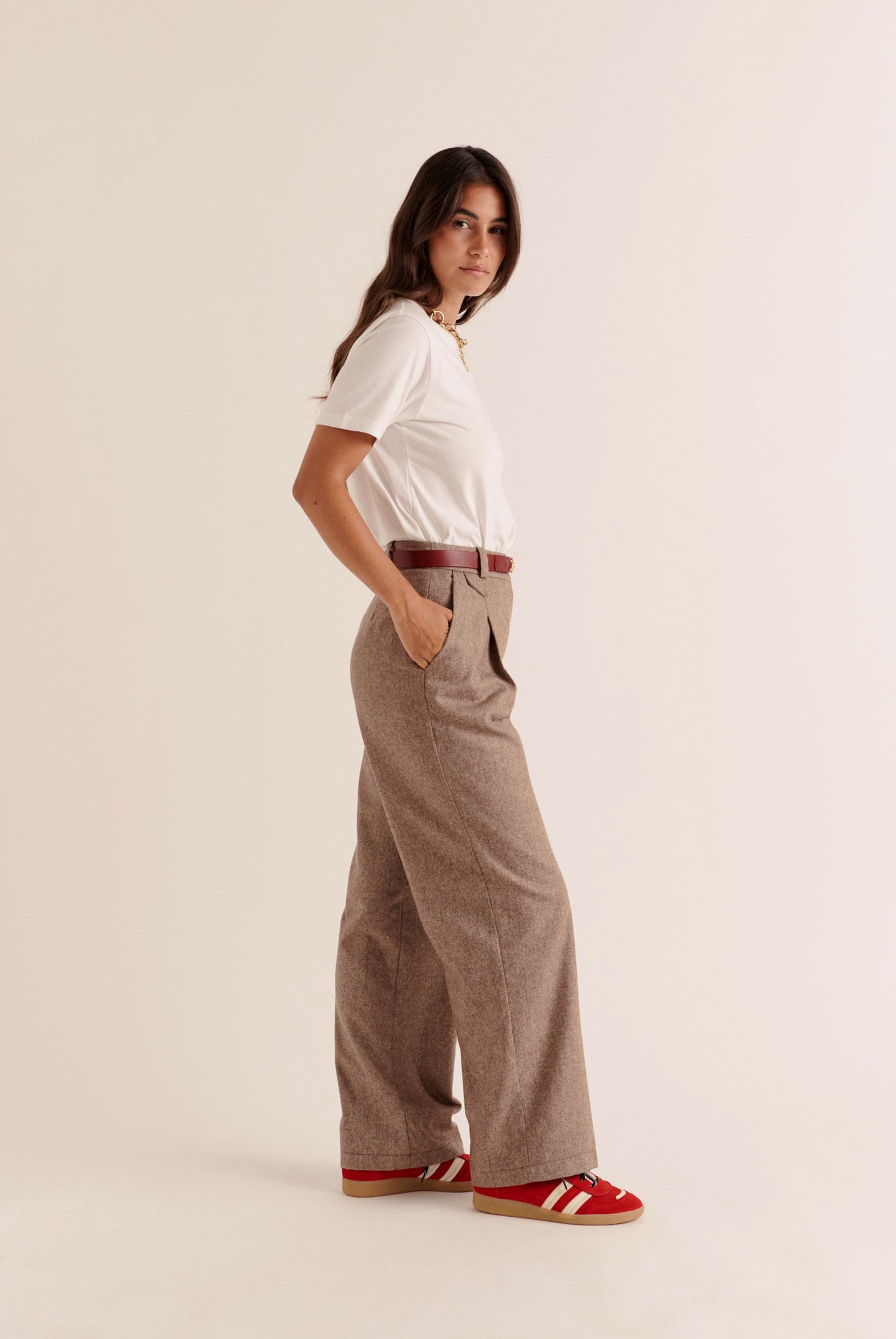 Pantalon John marron chiné