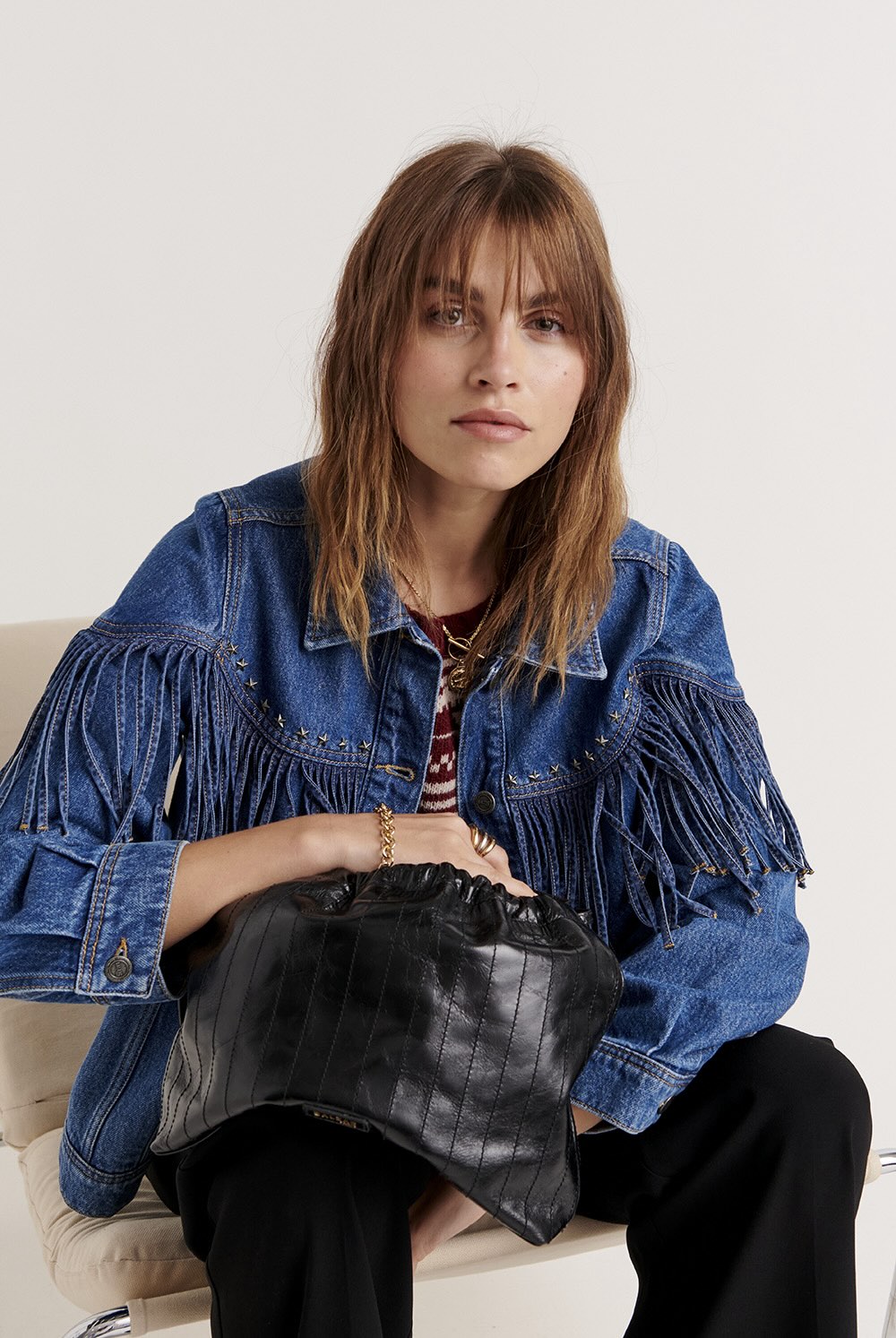 Bag Amaïa crinkled blue night