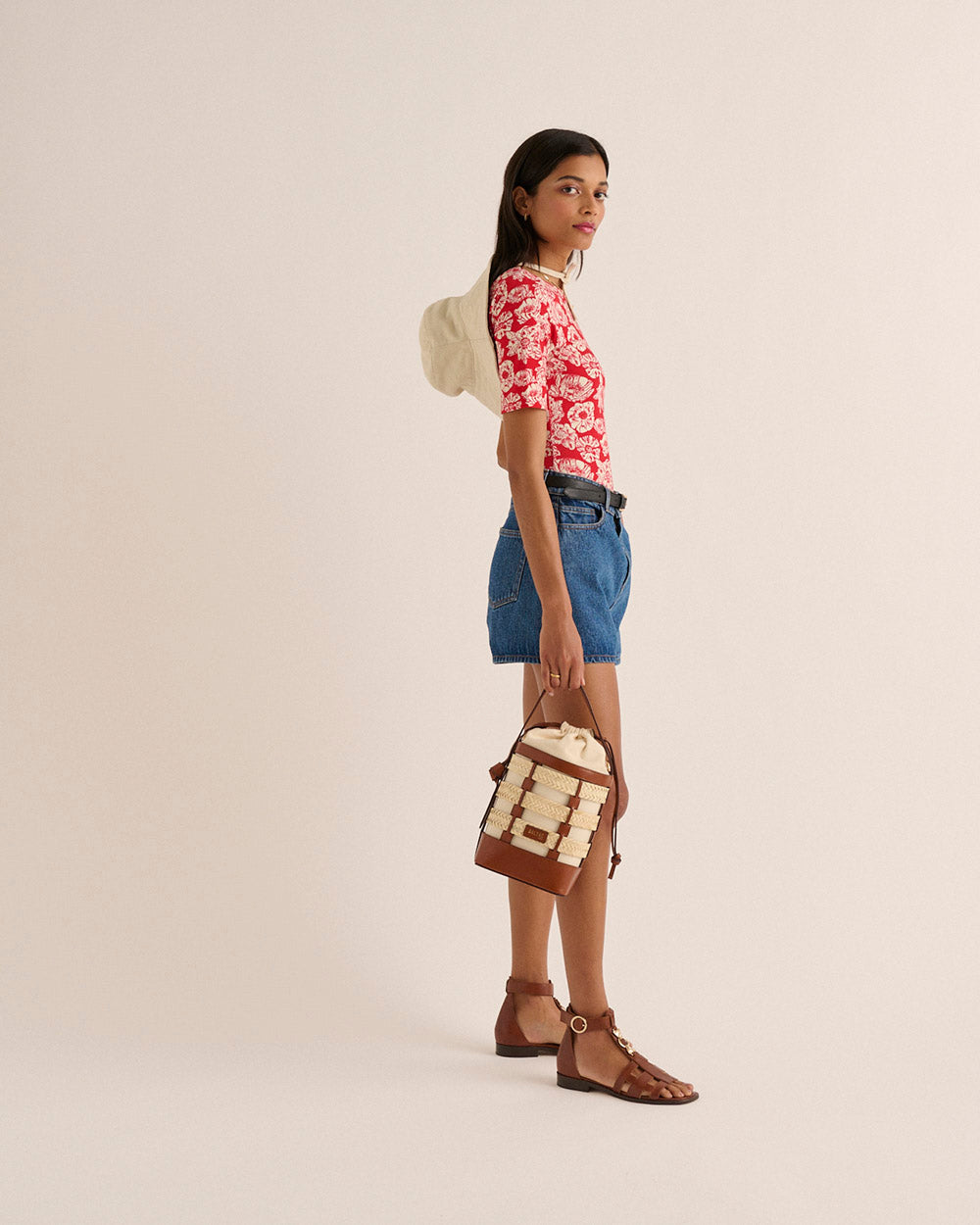 Basket Ori tressé natural and cognac