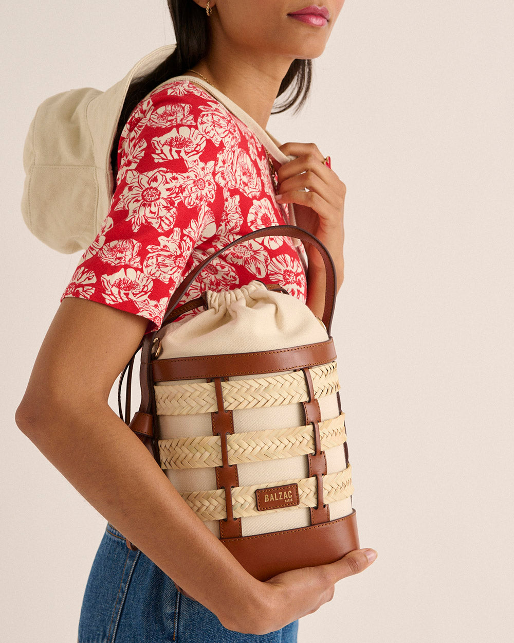 Basket Ori tressé natural and cognac