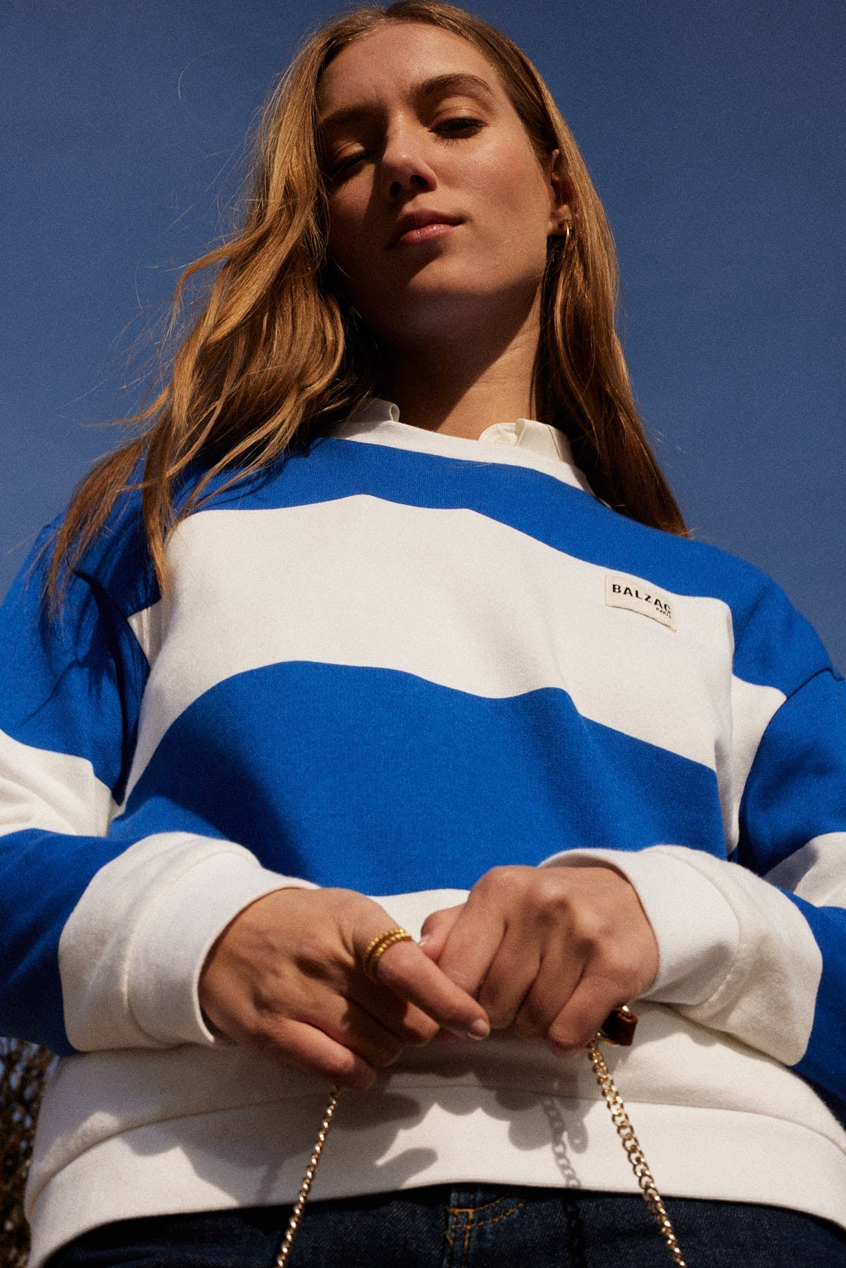 Harlow sweatshirt navy striped set
