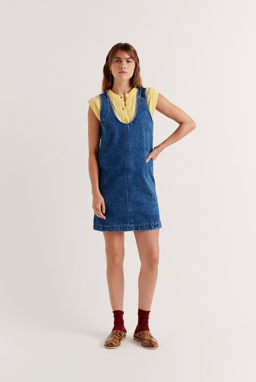 Dona ultramarine blue pinafore dress