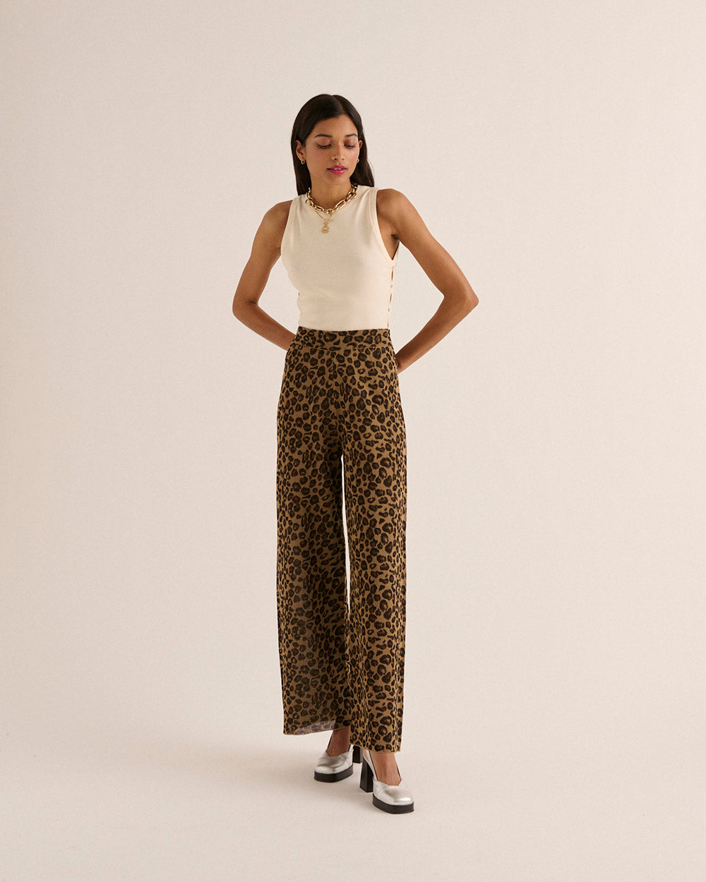 Pants Piana leopard iridescent