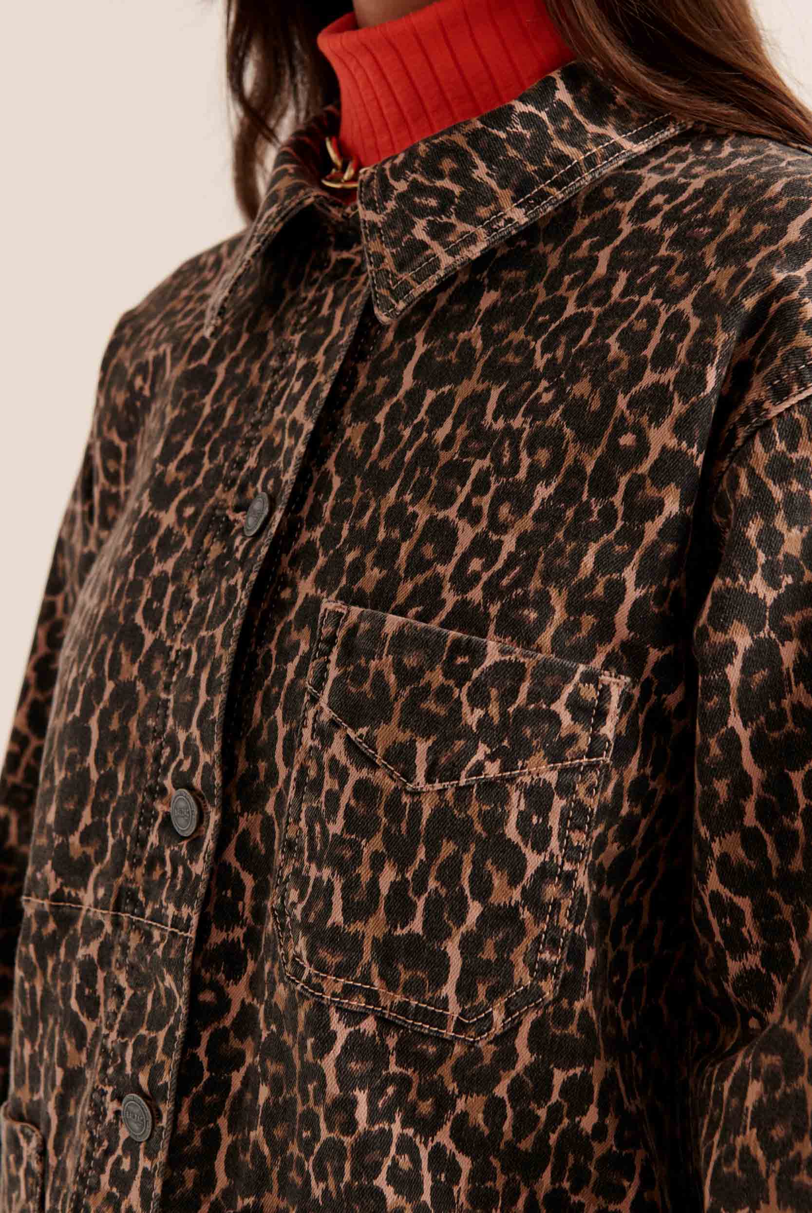 Jacket Marais leopard coffee