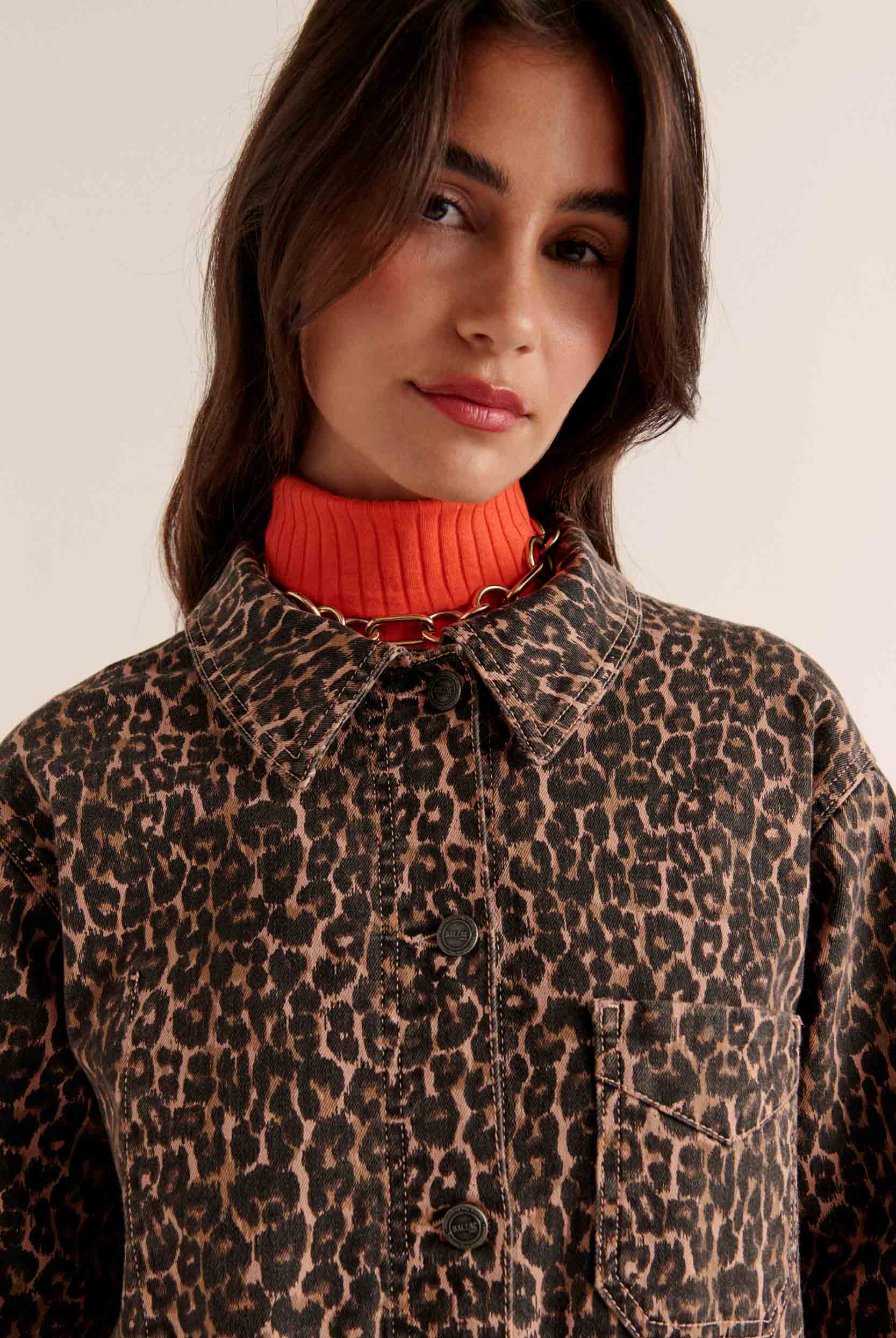 Jacket Marais leopard coffee