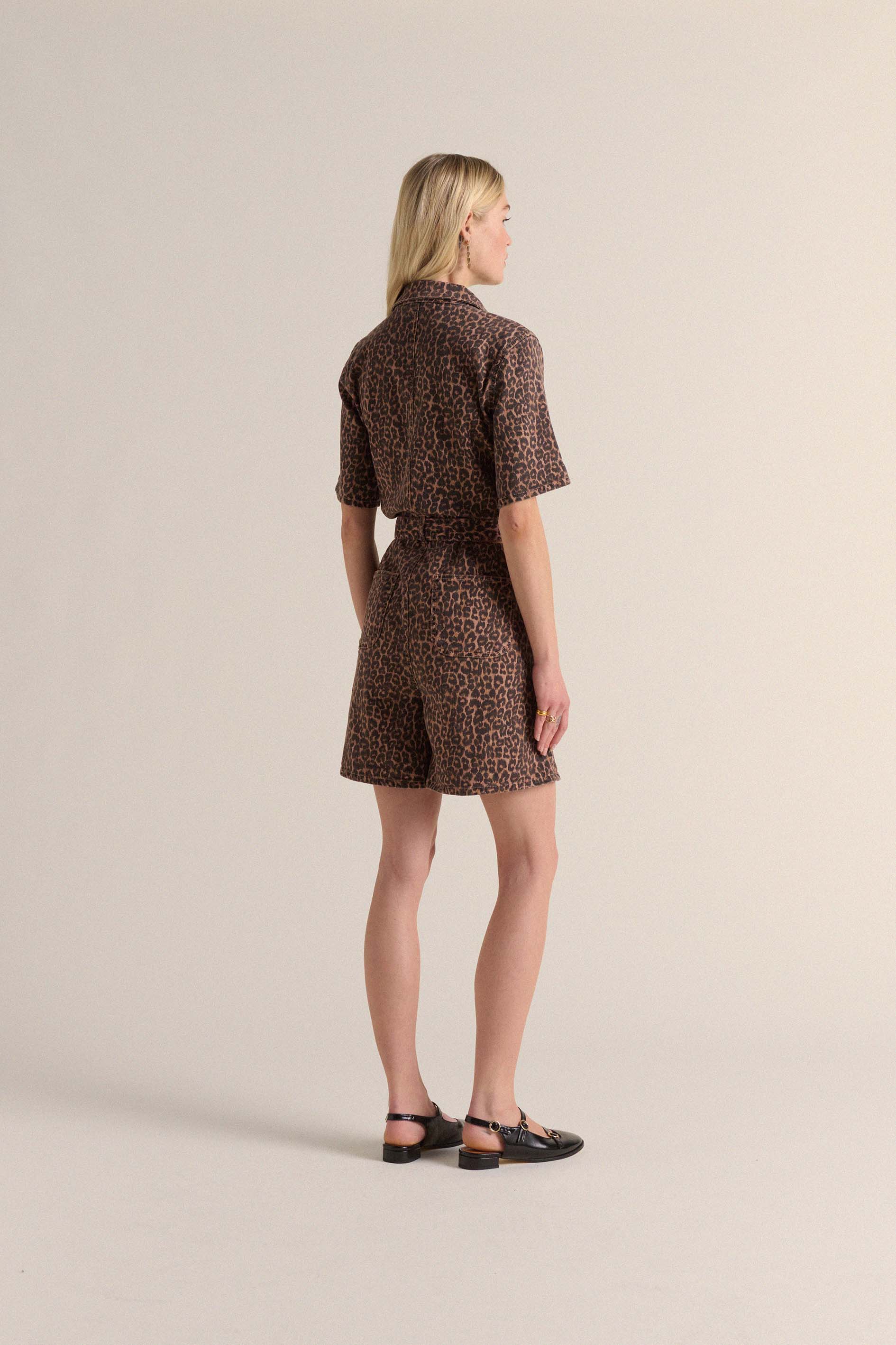 Jumpsuit Floralie leopard coffee