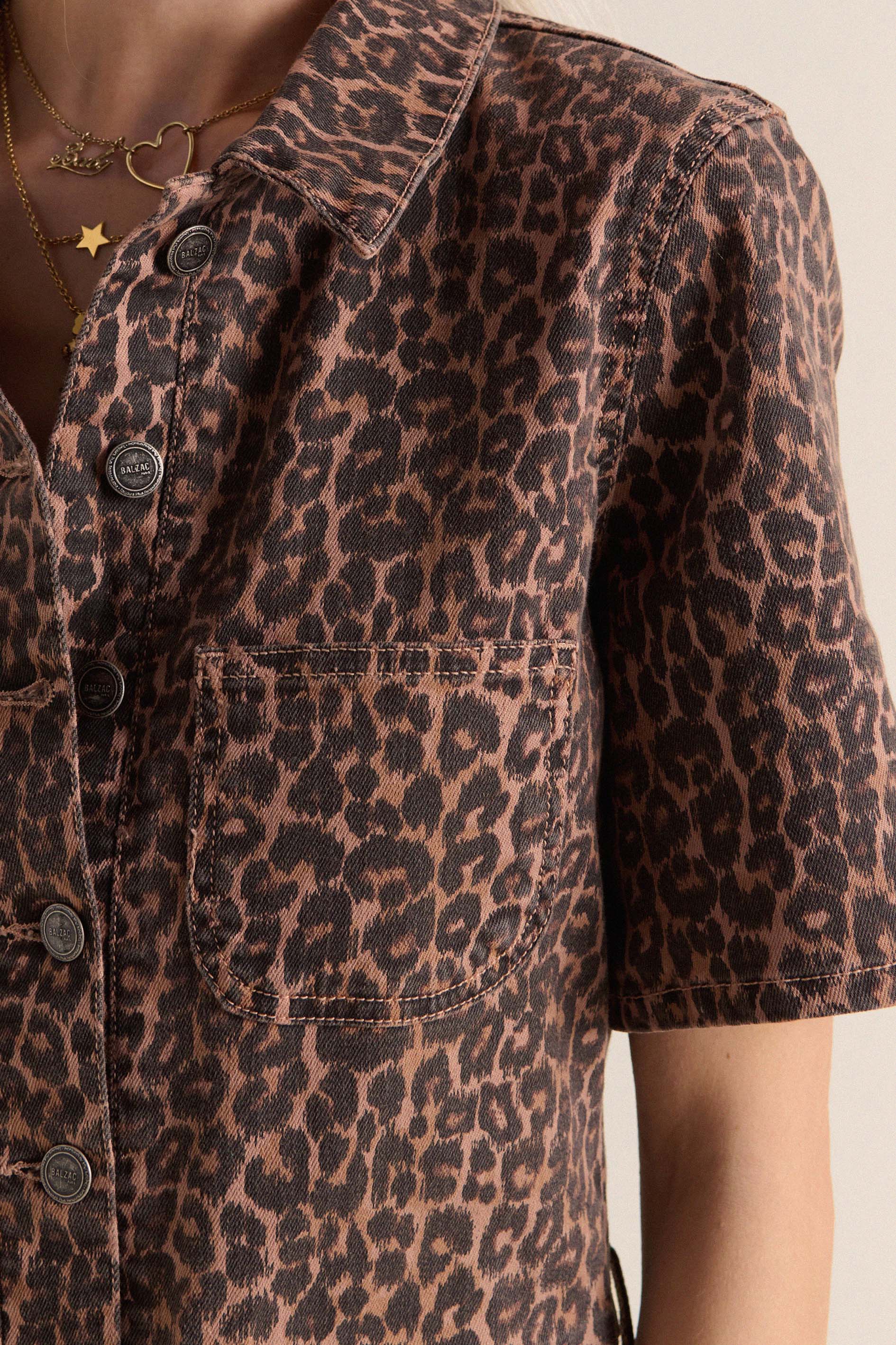 Jumpsuit Floralie leopard coffee