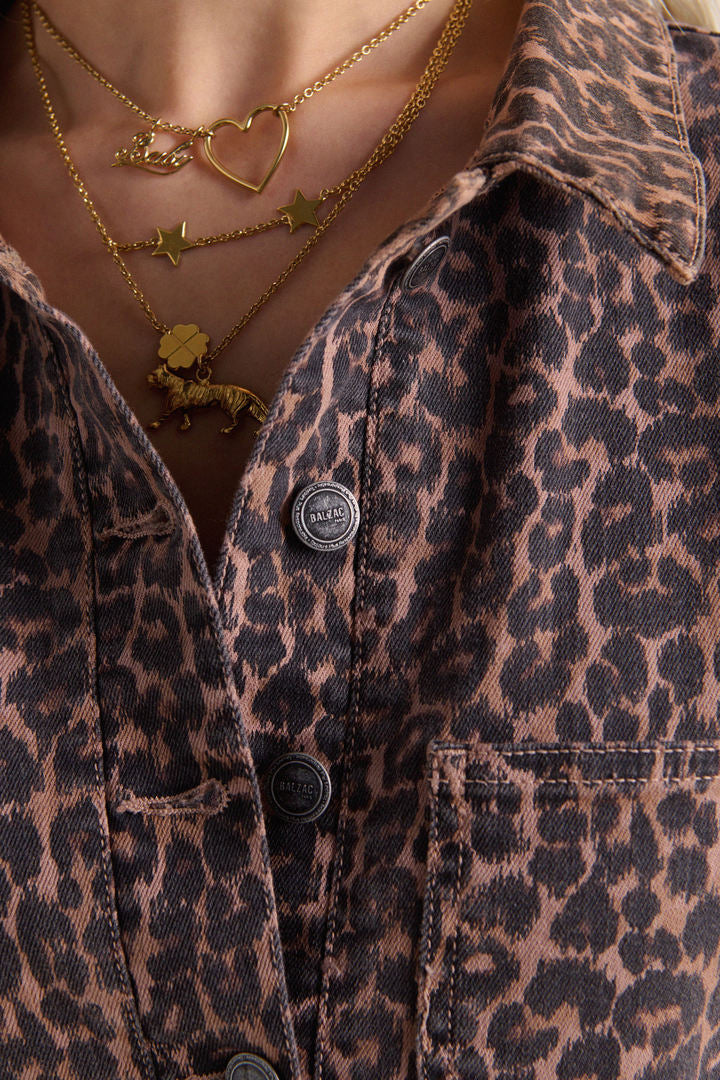 Jumpsuit Floralie leopard coffee