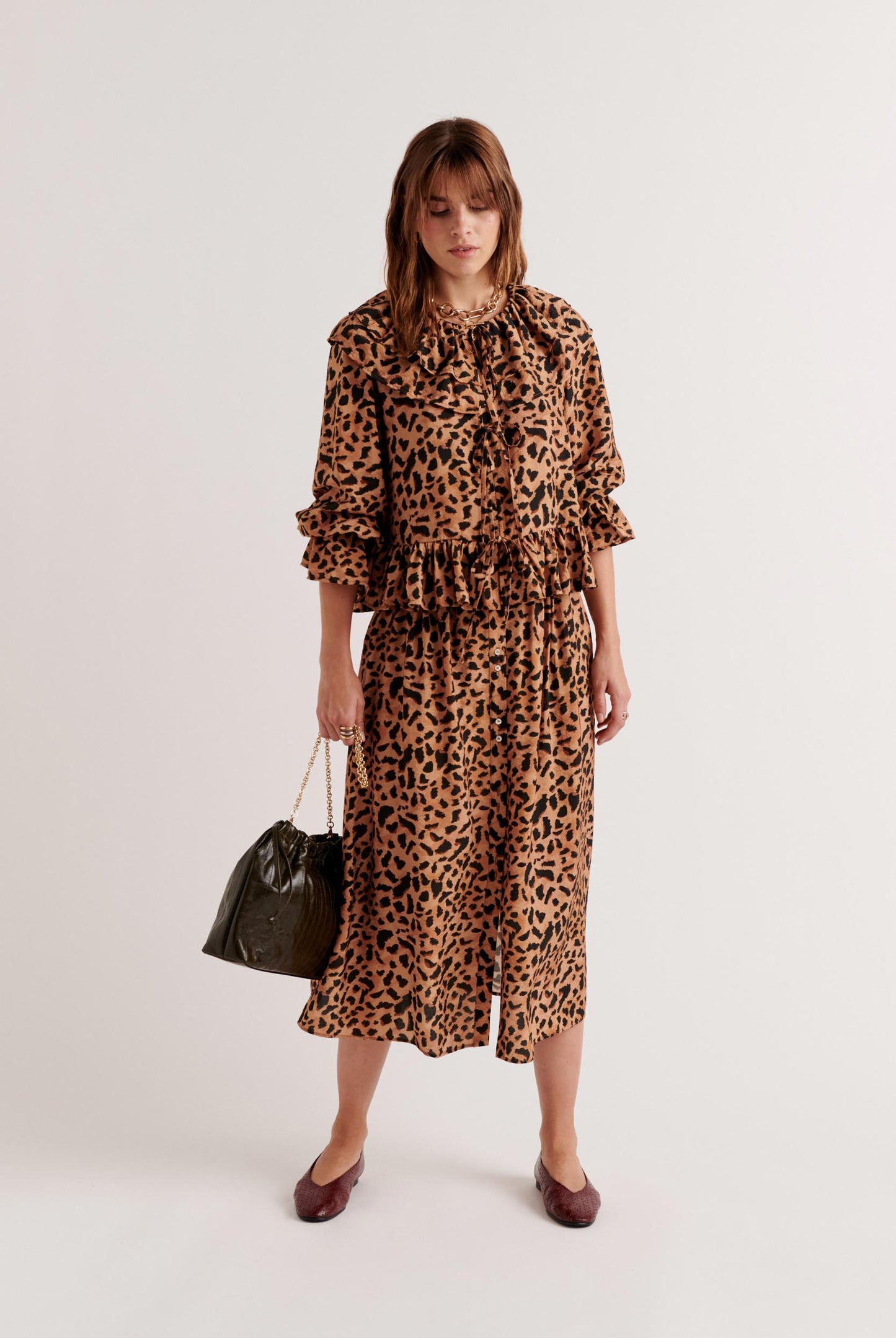 Sally cheetah print cappuccino skirt