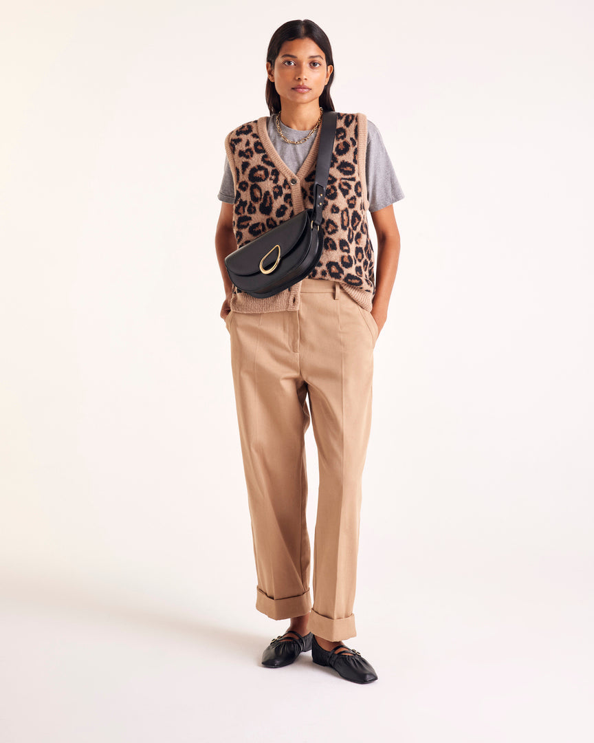T-shirt Bree heather gray embroidered