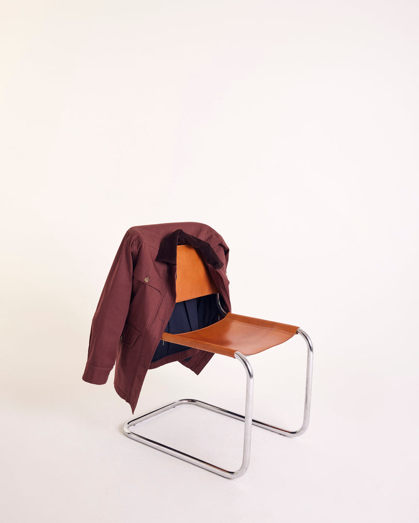 Jacket Eloi aubergine and chocolate