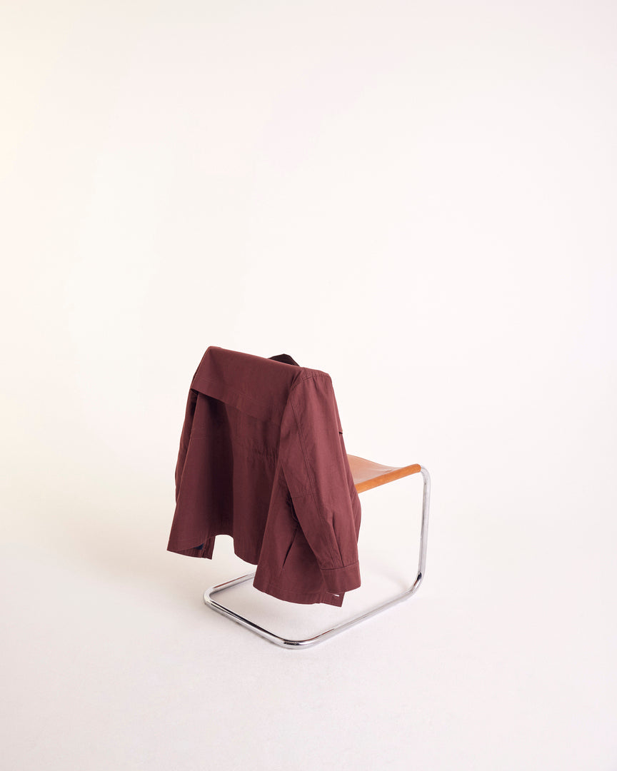 Jacket Eloi aubergine and chocolate