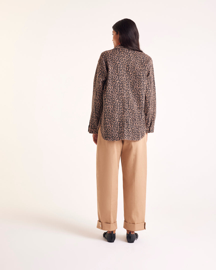 Jacket Marais leopard coffee