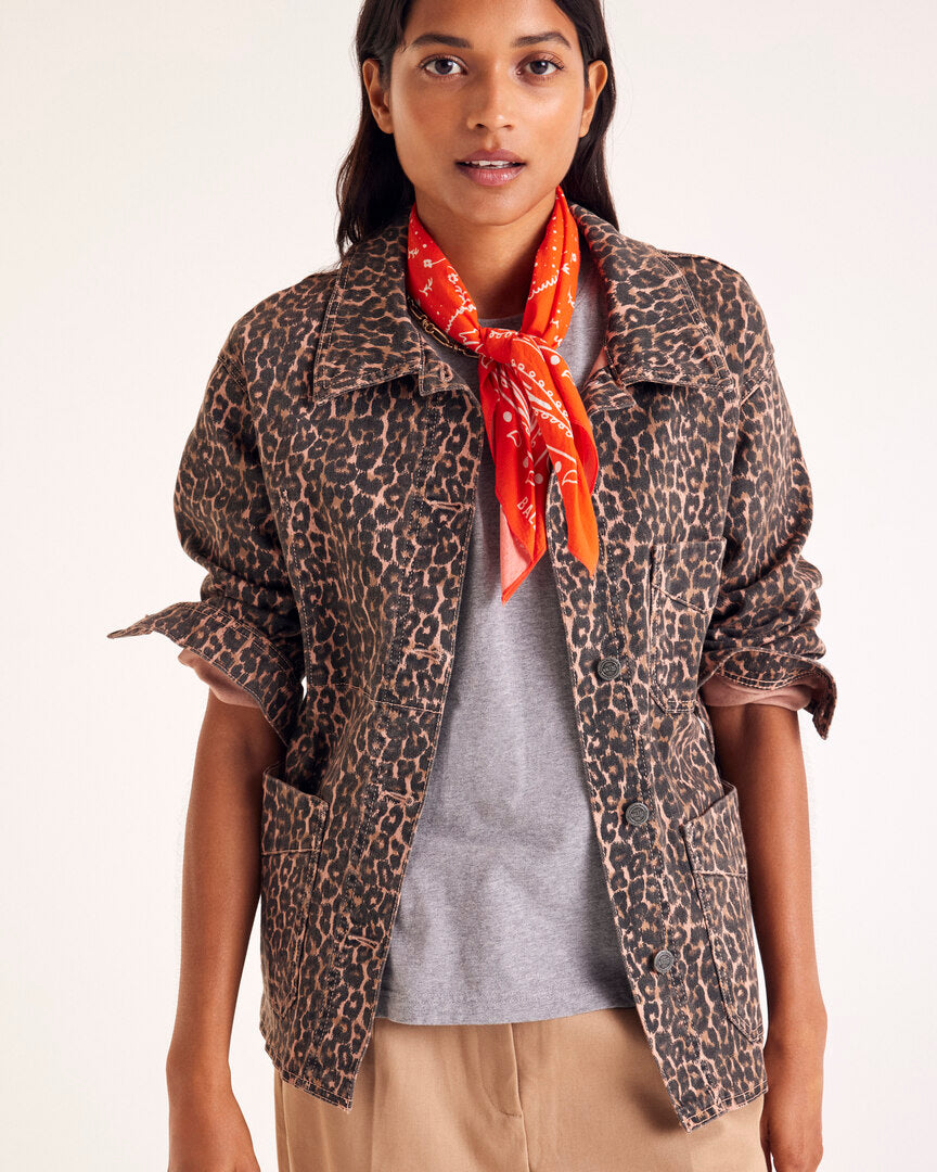 Jacket Marais leopard coffee