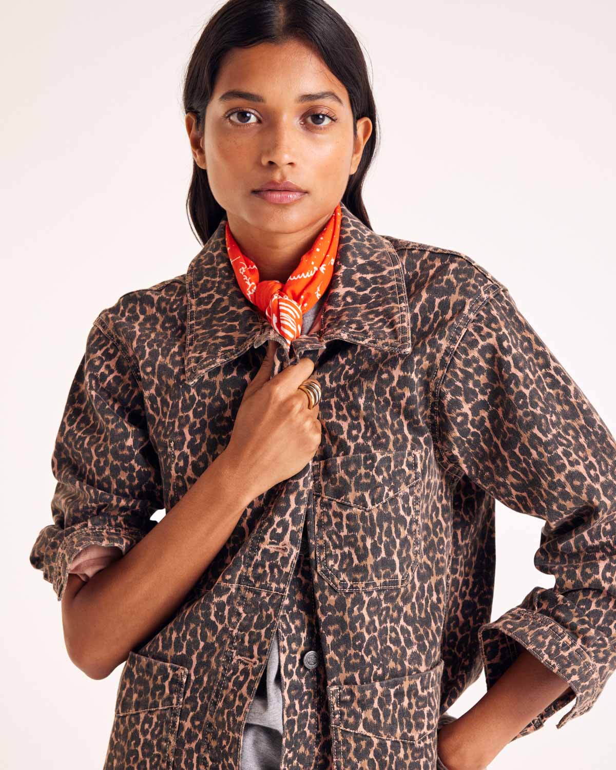 Jacket Marais leopard coffee