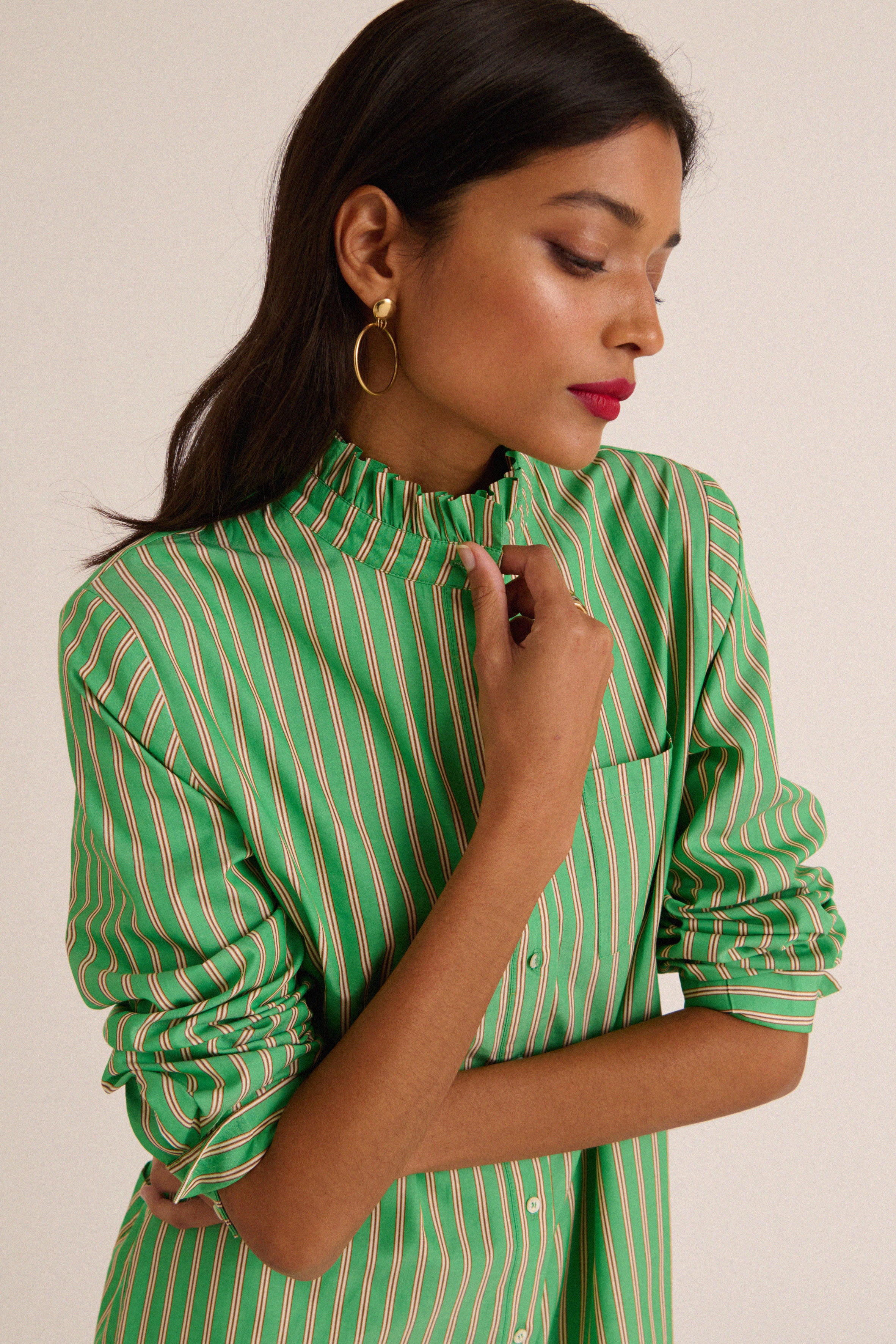 Papille green and yellow striped jumpsuit