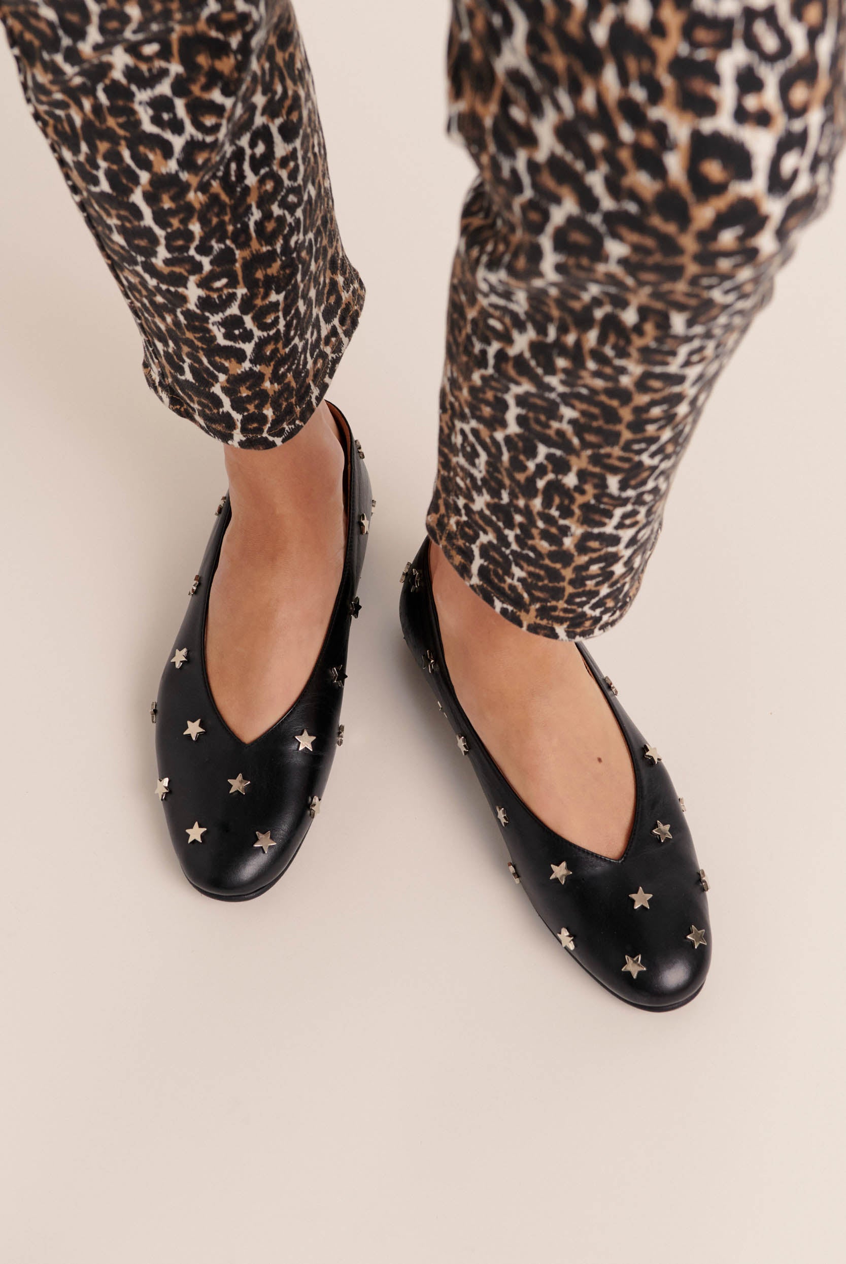 Ballet flats Freddie black étoiles argentées