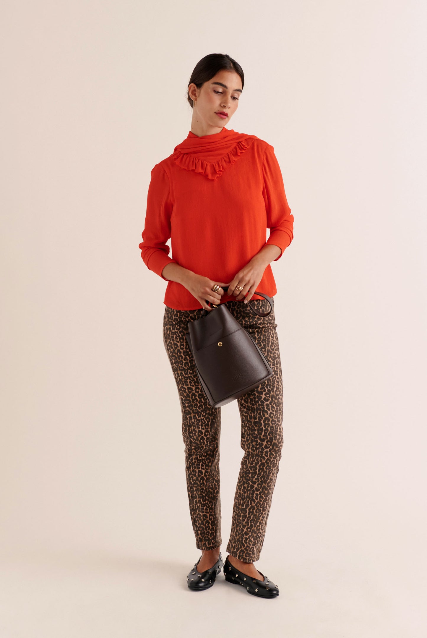 Orange Léontine blouse