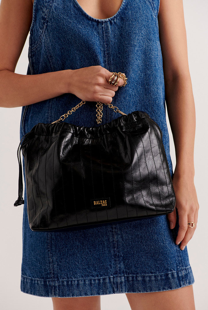Bag Amaïa crinkled black