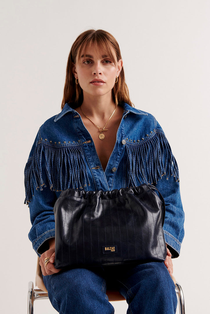 Bag Amaïa crinkled blue night