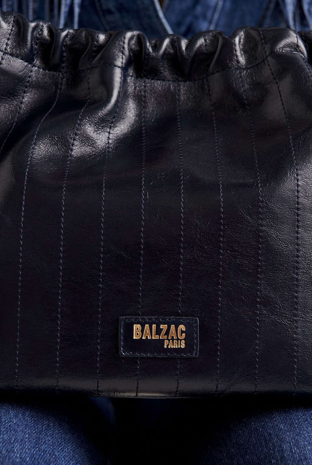 Bag Amaïa crinkled blue night