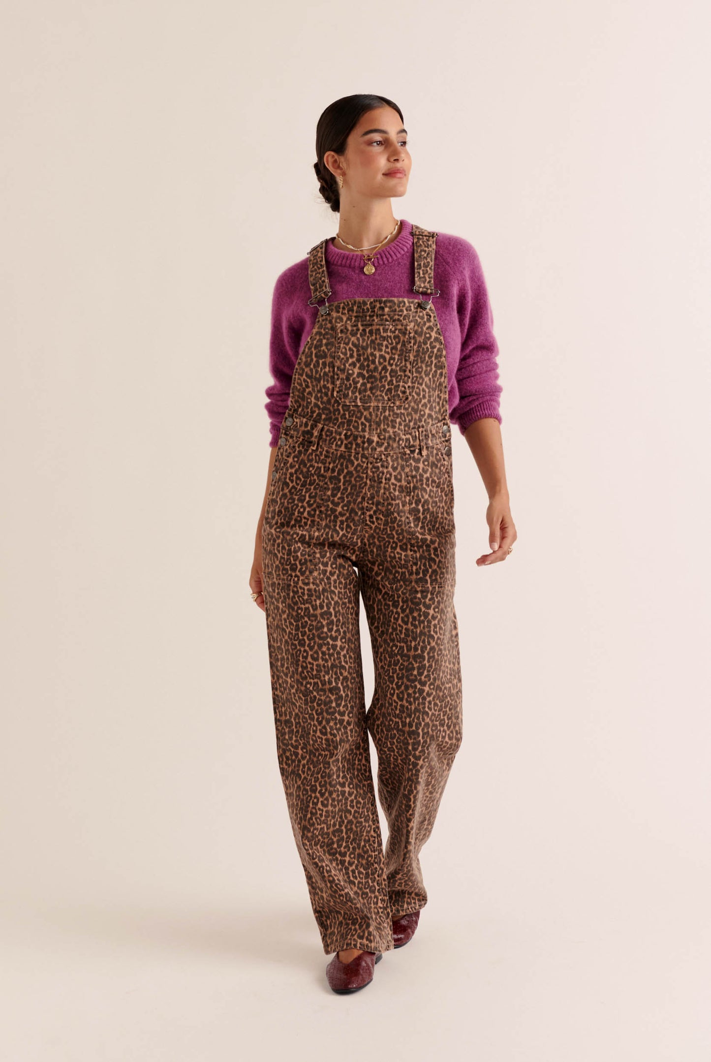 Coffee leopard Edifice overalls