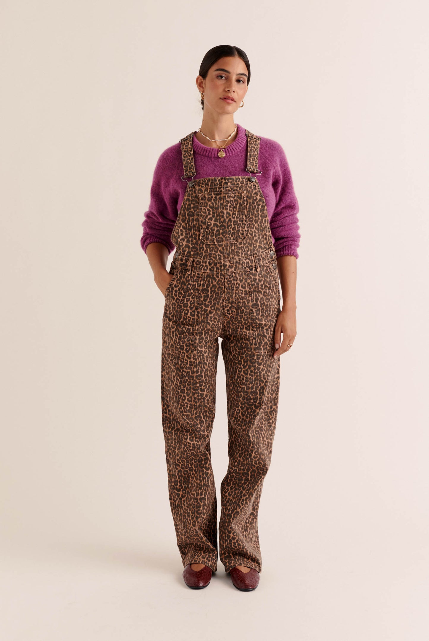 Coffee leopard Edifice overalls