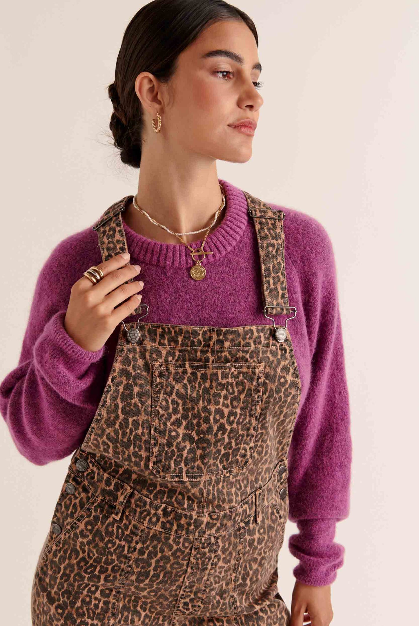 Coffee leopard Edifice overalls