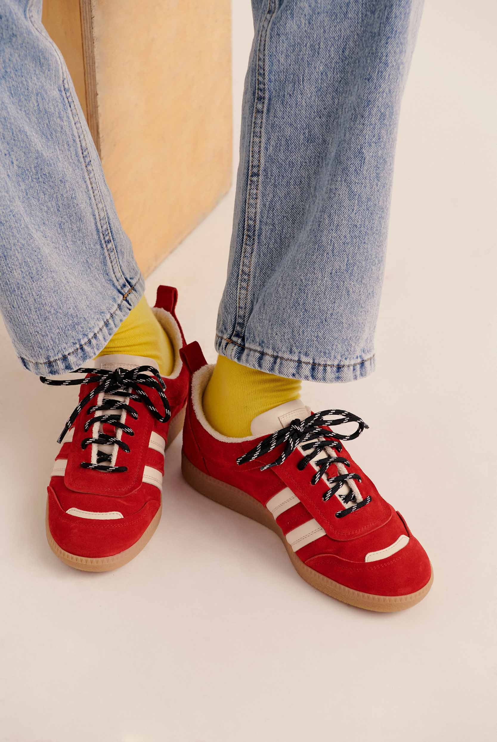 Sneakers Quinn suede of leather red