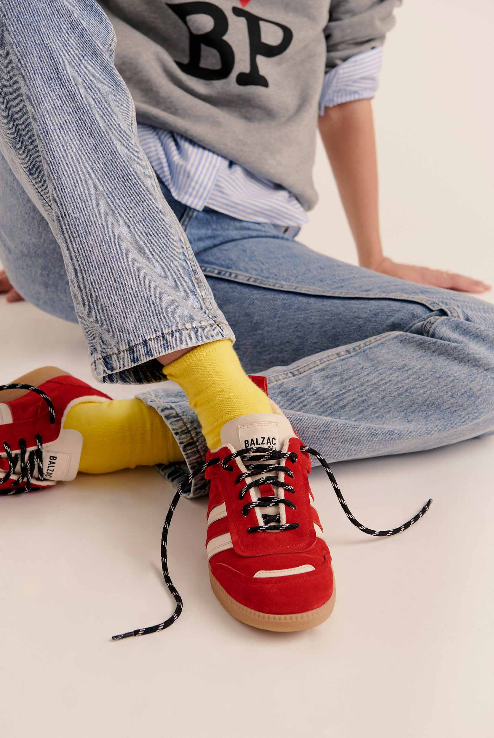 Sneakers Quinn suede of leather red
