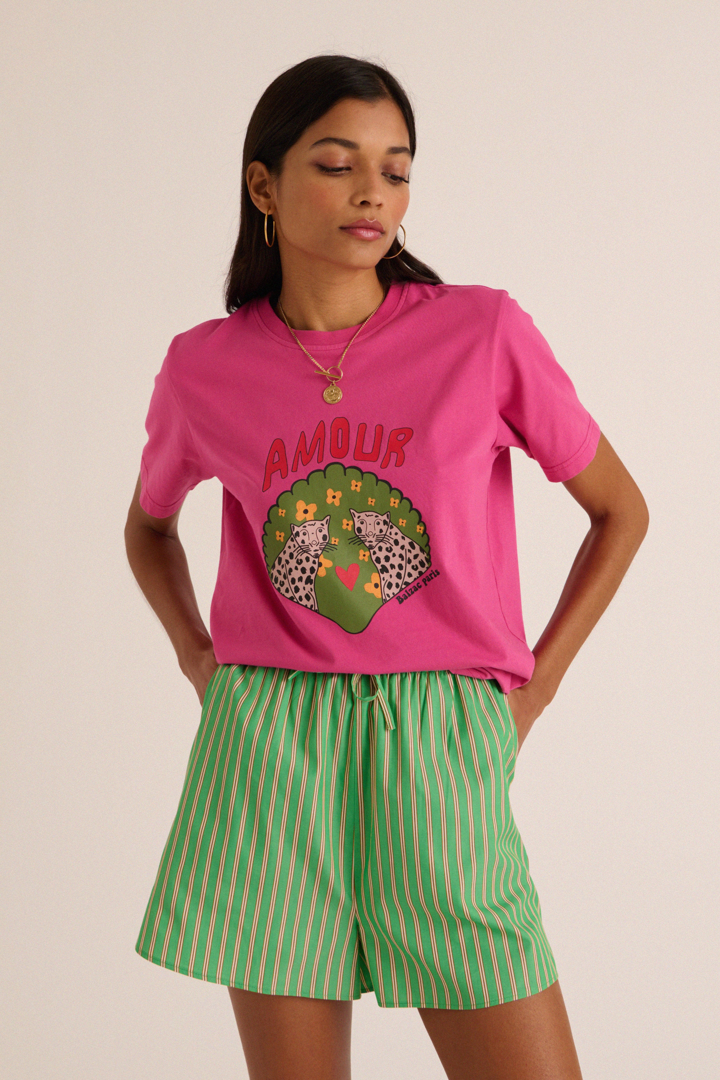 Bree Amour de Léo pink t-shirt