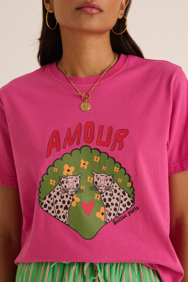 Tee-shirt Bree Amour de Léo rose