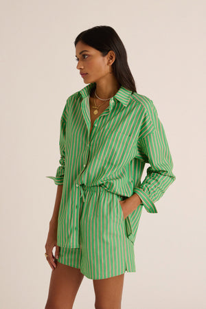 Hector shirt with green and orange stripes