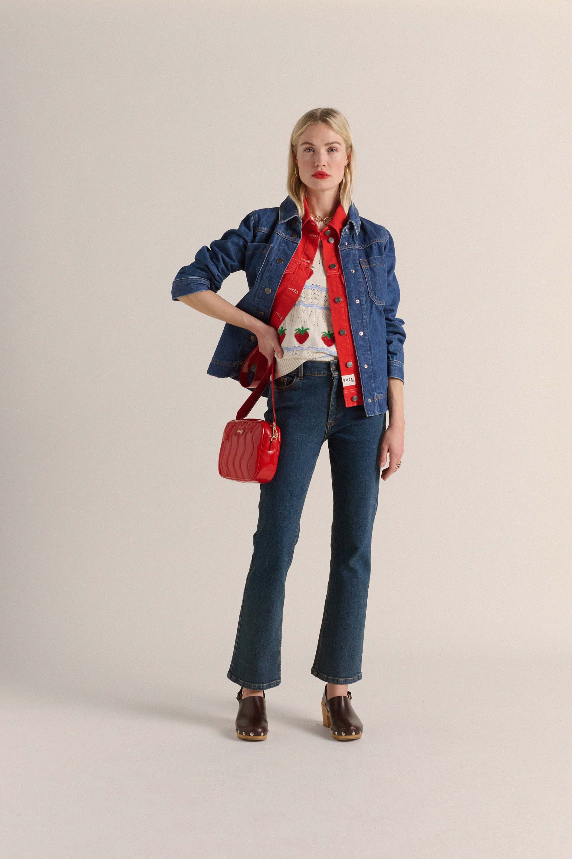 Bag César vague patent red