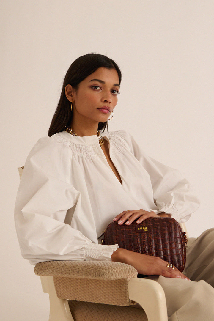 Bag César cognac embossed