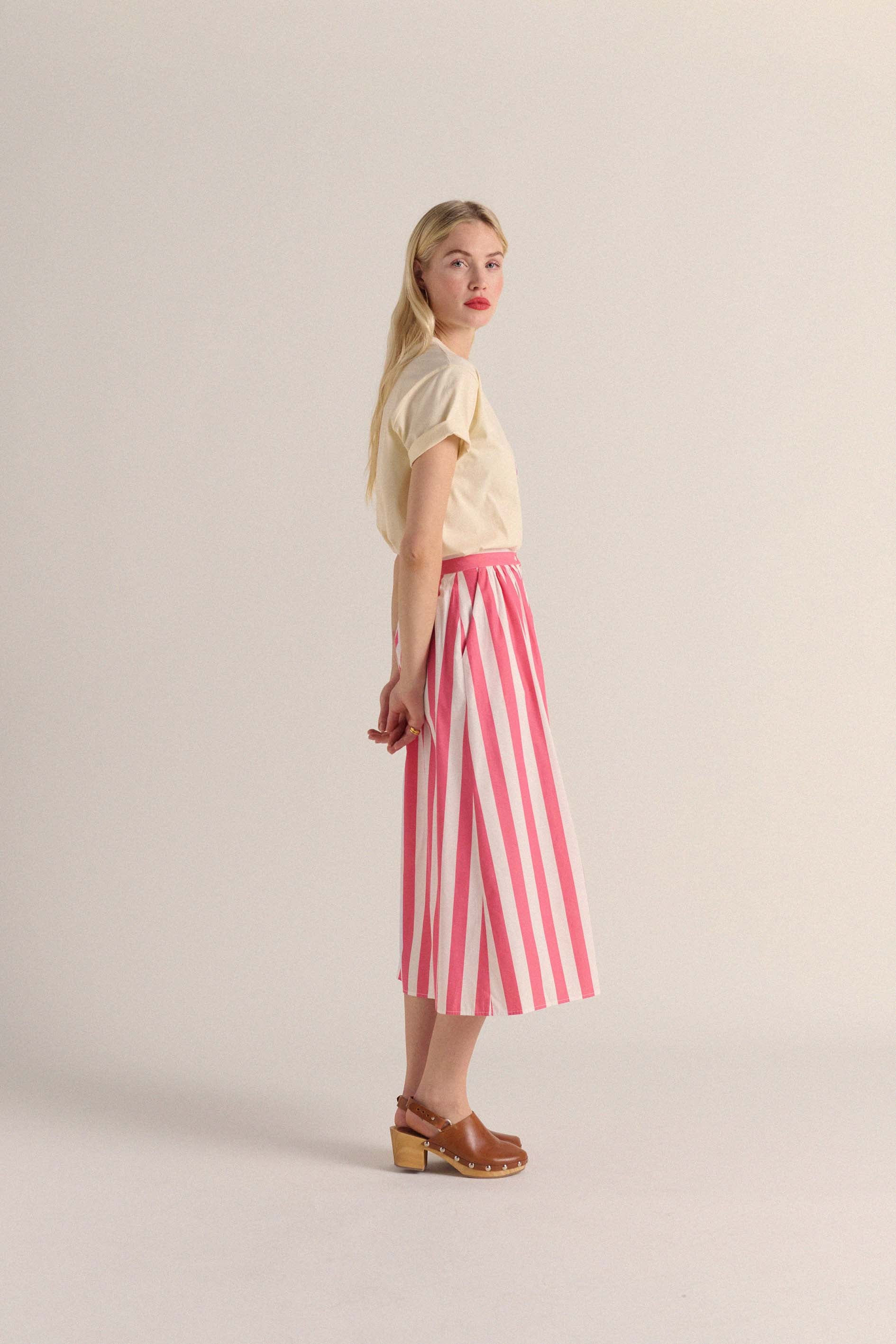 Sally skirt pink stripes