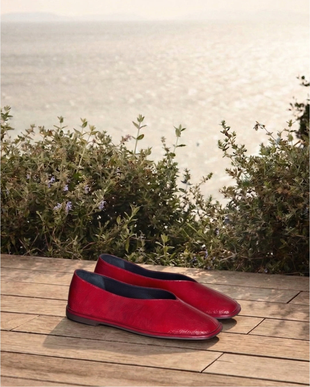 Ballet flats Elise patent crinkled red