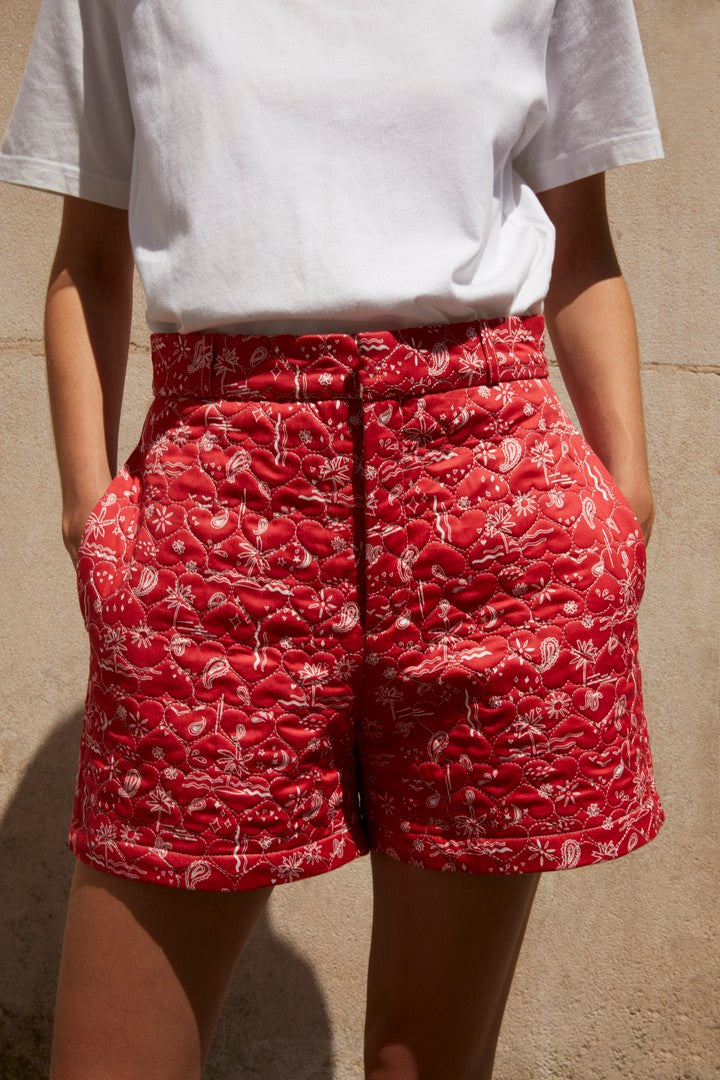 Racine shorts with summer bandana print