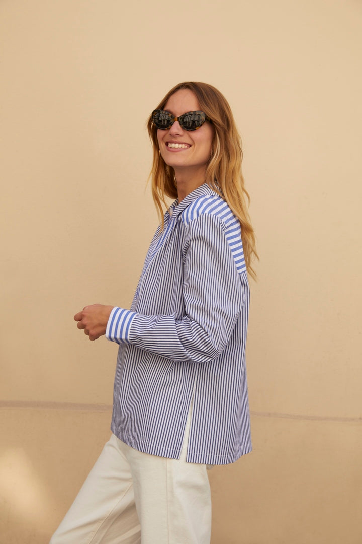 Lucky blue and white striped blouse