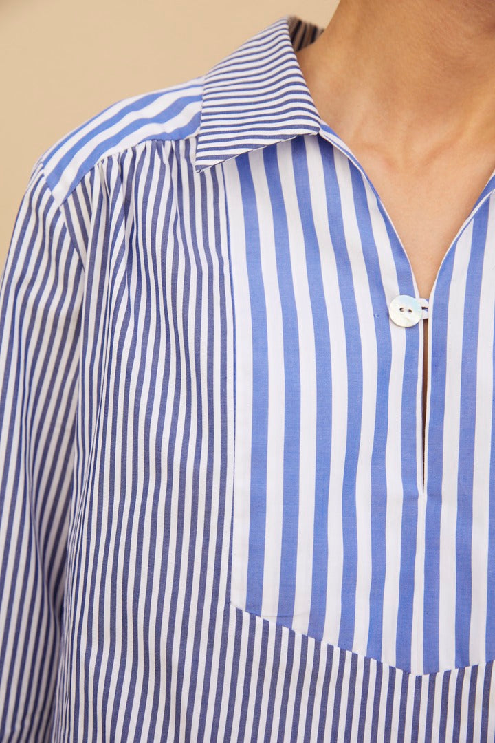 Lucky blue and white striped blouse