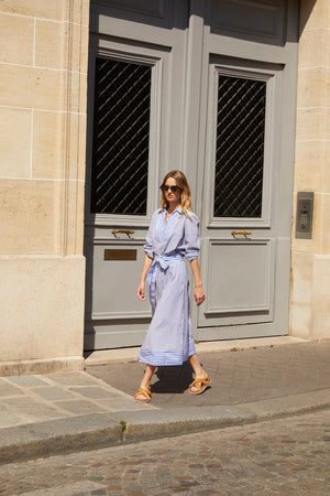 Jupe Love rayures bleu et blanc