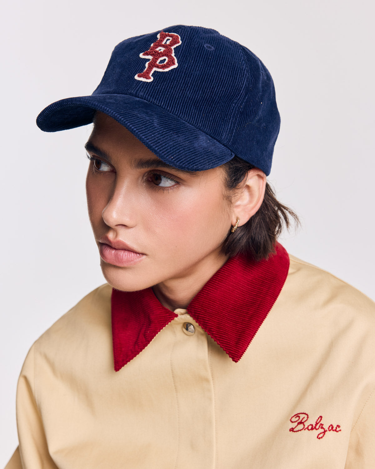 Berger cap navy blue velvet