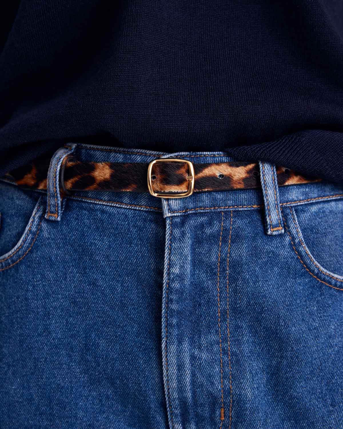 Ceinture Amour pony léopard caramel