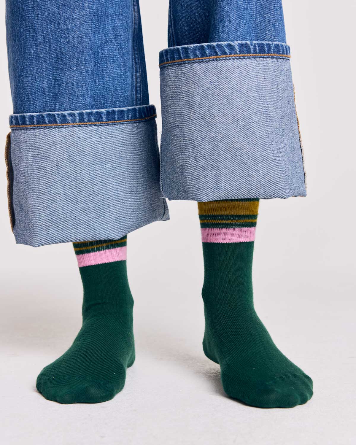Chaussettes Haka vert et rose