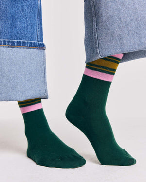 Green and pink Haka socks