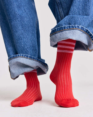 Red and pink Haka socks