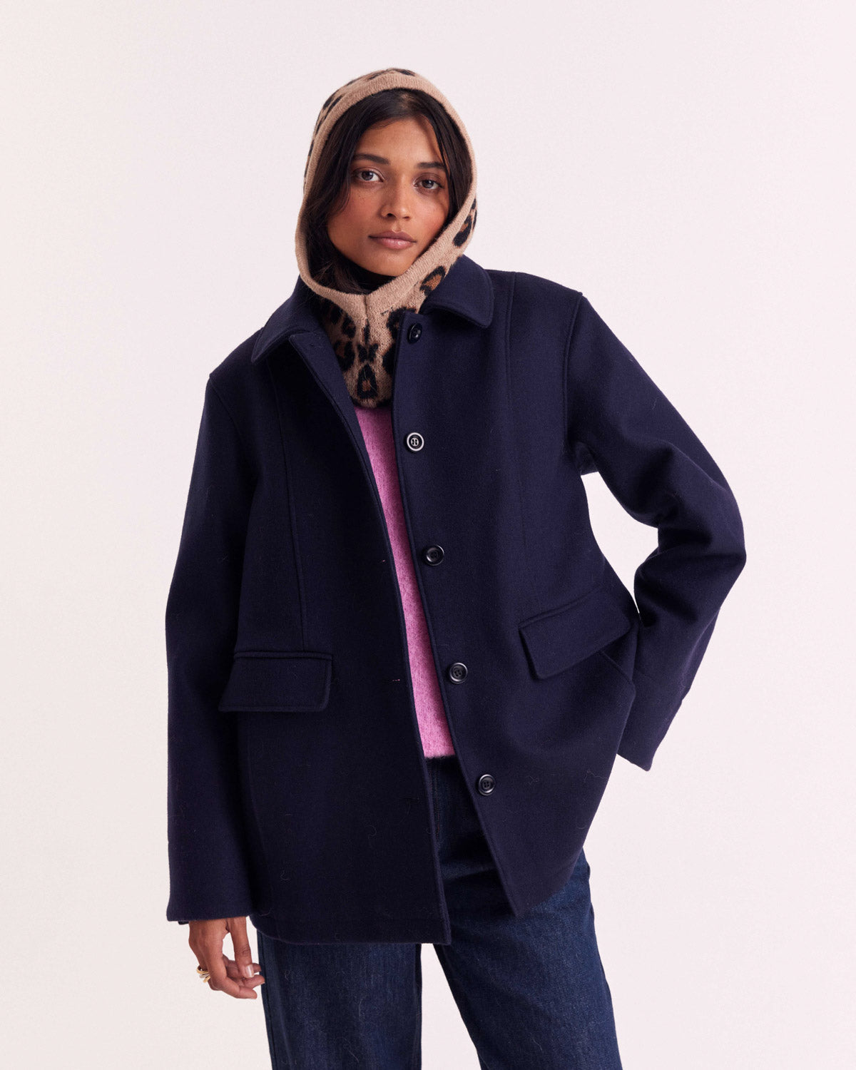 Navy Blue Clothilde Coat