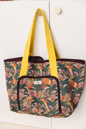 Sac Contemporain imprimé tigre fleuri