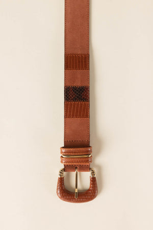 Ceinture Neritine patchwork cognac